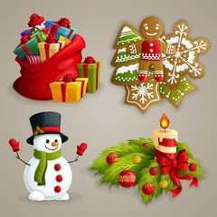 Sticker - Christmas icons set