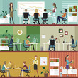 Business people at the office. Illustration.
