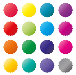 Wall Mural - Set of sixteen colorful web buttons