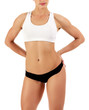 © Nobilior - Sports woman, white background, copyspace.