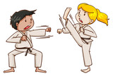 Kids doing martial arts