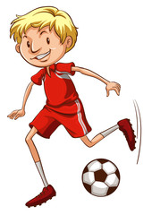 Wall Mural - An energetic soccer player