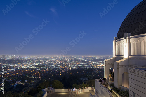 Naklejka samoprzylepna Los angeles nocny widok z obserwatorium