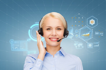 Poster - friendly female helpline operator