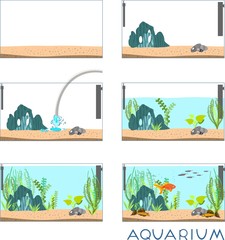 Stages of creating an aquarium