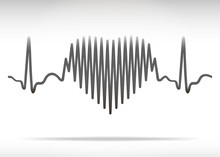 Heart Beating Line. Vector Sign And Concept Of Medicine And Love