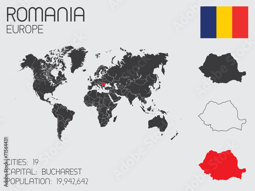 Fotografía Set of Infographic Elements for the Country of Romania