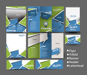 Sticker - call center stationery set template
