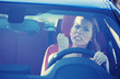 © pathdoc - angry aggressive woman driving car screaming