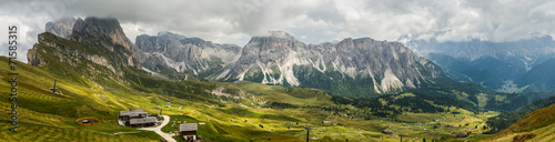 Obraz na płótnie canvas trzyczęściowy "tryptyk" Panorama dolomitów