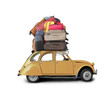 © Zarya Maxim - Retro car with Luggage on the roof, tourism