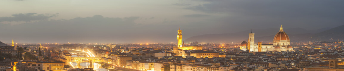 Wall Mural - Night panorama of Florence in the beautiful framing