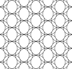 Wall Mural - Black and white geometric seamless pattern with line.