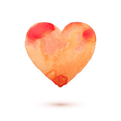 Wall Mural - hand draw watercolor aquarelle art paint love red heart vector