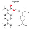 Model of  ibuprofen - structural chemical formula of analgesic