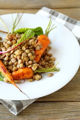 Poster - lentils with roasted baby carrots