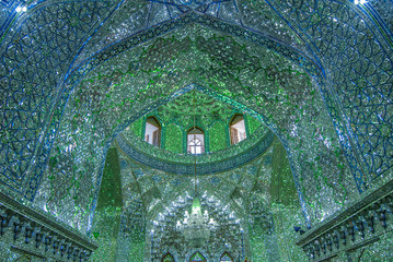 Wall Mural - Mirrored interior of Ali Ibn Hamza shrine in Shiraz, Iran