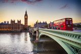 Fototapeta Fototapeta Londyn - Westminster Bridge London London Eye Big Ben Tower Tower Bridge Doppelstockbus