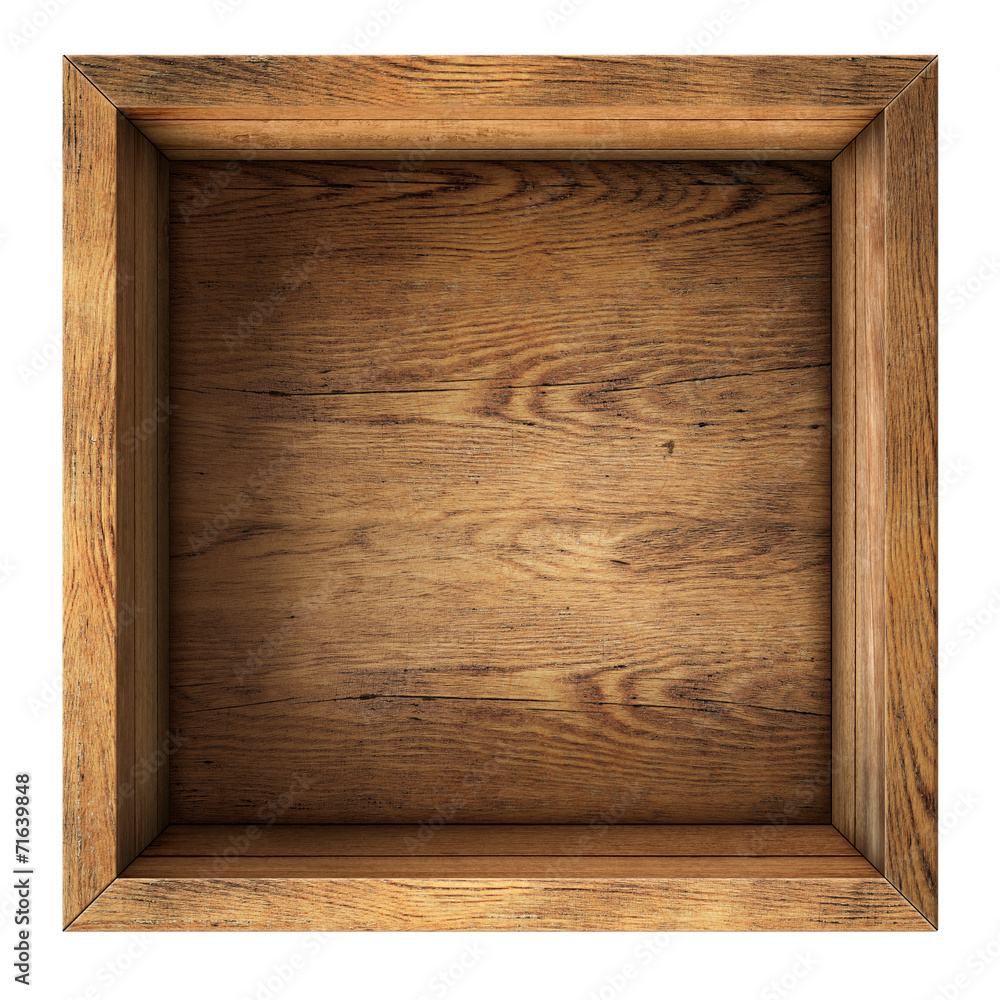 Forest Box Top old wood box top view isolated Stock Photo | Adobe Stock