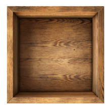 Old Wood Box Top View Isolated