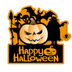 Poster - Vector sign. Happy Halloween.