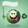 Funny green earth for save the planet