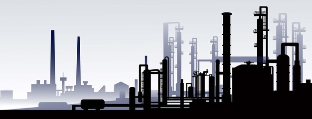 Canvas Print - Oil and gas refinery-vector