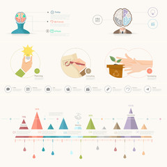 Wall Mural - set of infographics elements for slide presentation templates.