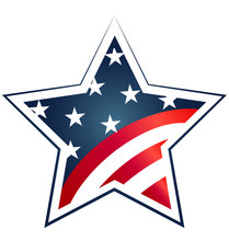 Star USA Flag Illustration. Vector Icon Symbol Logo