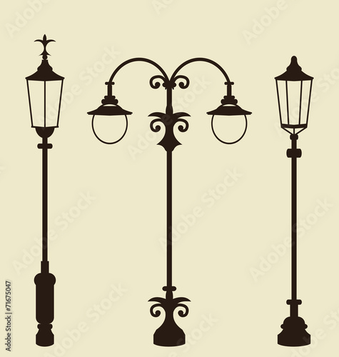 Set Of Vintage Various Forged Lampposts This Stock Set Of Vintage Various Forged Lampposts