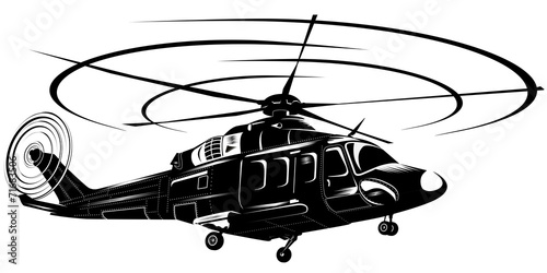 Fotoboard na płycie Helikopter1-bw