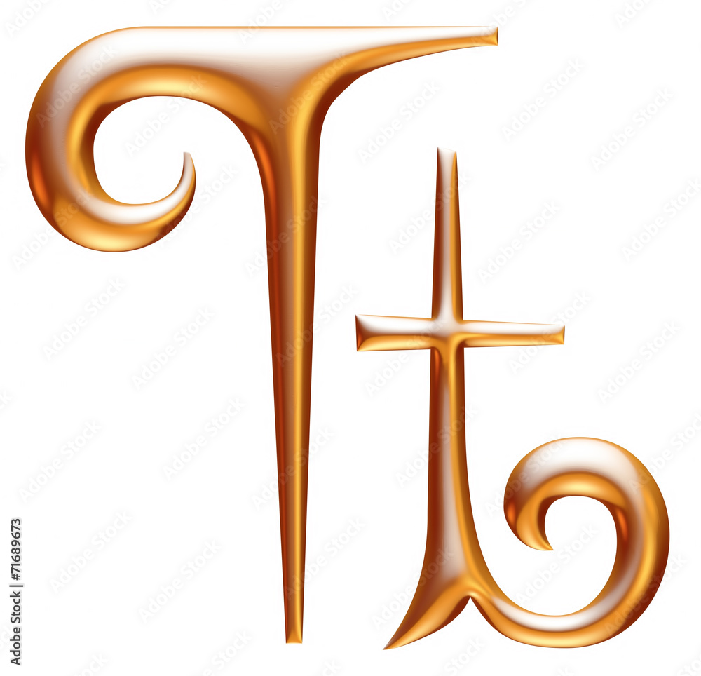 T Golden 3d alphabets render isolated on white Stock Photo | Adobe Stock