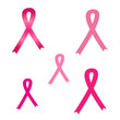 Pink breast cancer ribbons
