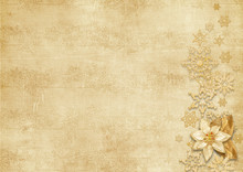 Christmas Vintage Background With Snowflakes