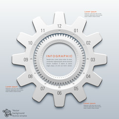 Wall Mural - infographics vector background #12 teeth gear