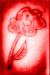 Poster - rote Blume, vintage style