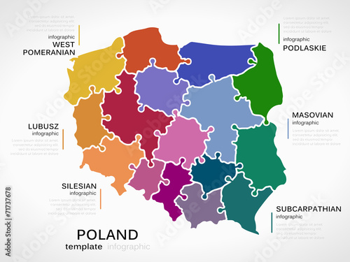 Board z aluminiowym obramowaniem Mapa Polski