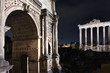 Roman Forum by night Arch of Titus, Temple of Saturn in Rome