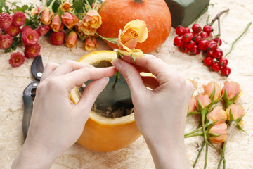 Poster - How to make a Thanksgiving centerpiece - step by step