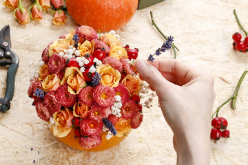 Poster - How to make a Thanksgiving centerpiece - step by step