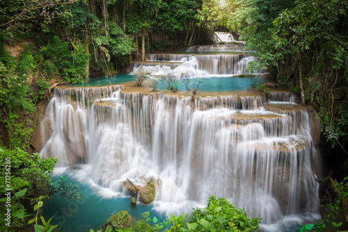 Naklejka - mata magnetyczna na lodówkę Thailand waterfall in Kanchanaburi (Huay Mae Kamin)