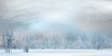 Vector winter landscape.