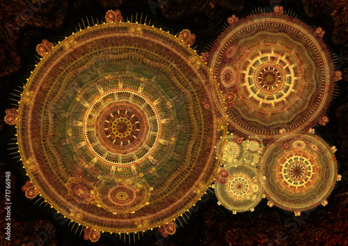 Obraz na płótnie canvas trzyczęściowy "tryptyk" Fantasy steampunk design