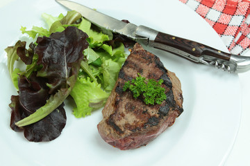 Sticker - pavé de boeuf et salade