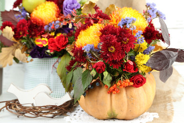 Sticker - Beautiful autumn compositions in pumpkin and vase