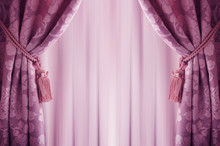 Purple Curtain Background, With A  Tassell