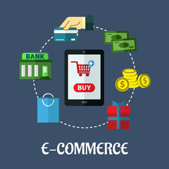 Aufkleber - E-commerce flat concept showing payment options