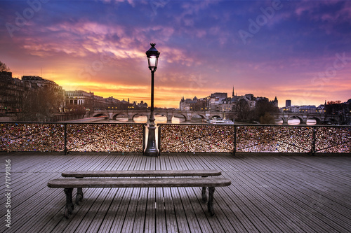 Naklejka - mata magnetyczna na lodówkę Pont des arts Paris France