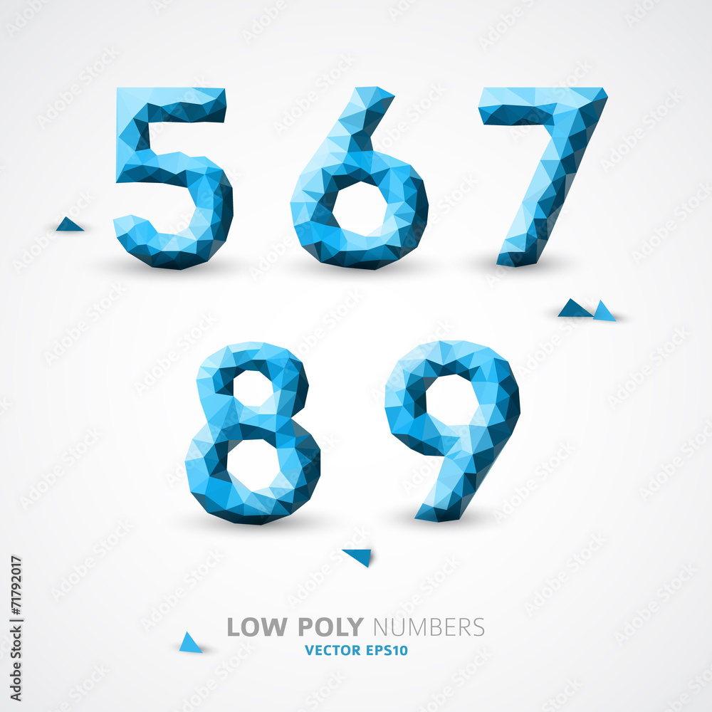 Vector low poly numbers font Stock Vector | Adobe Stock
