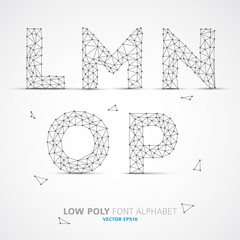 Vector low poly alphabet font